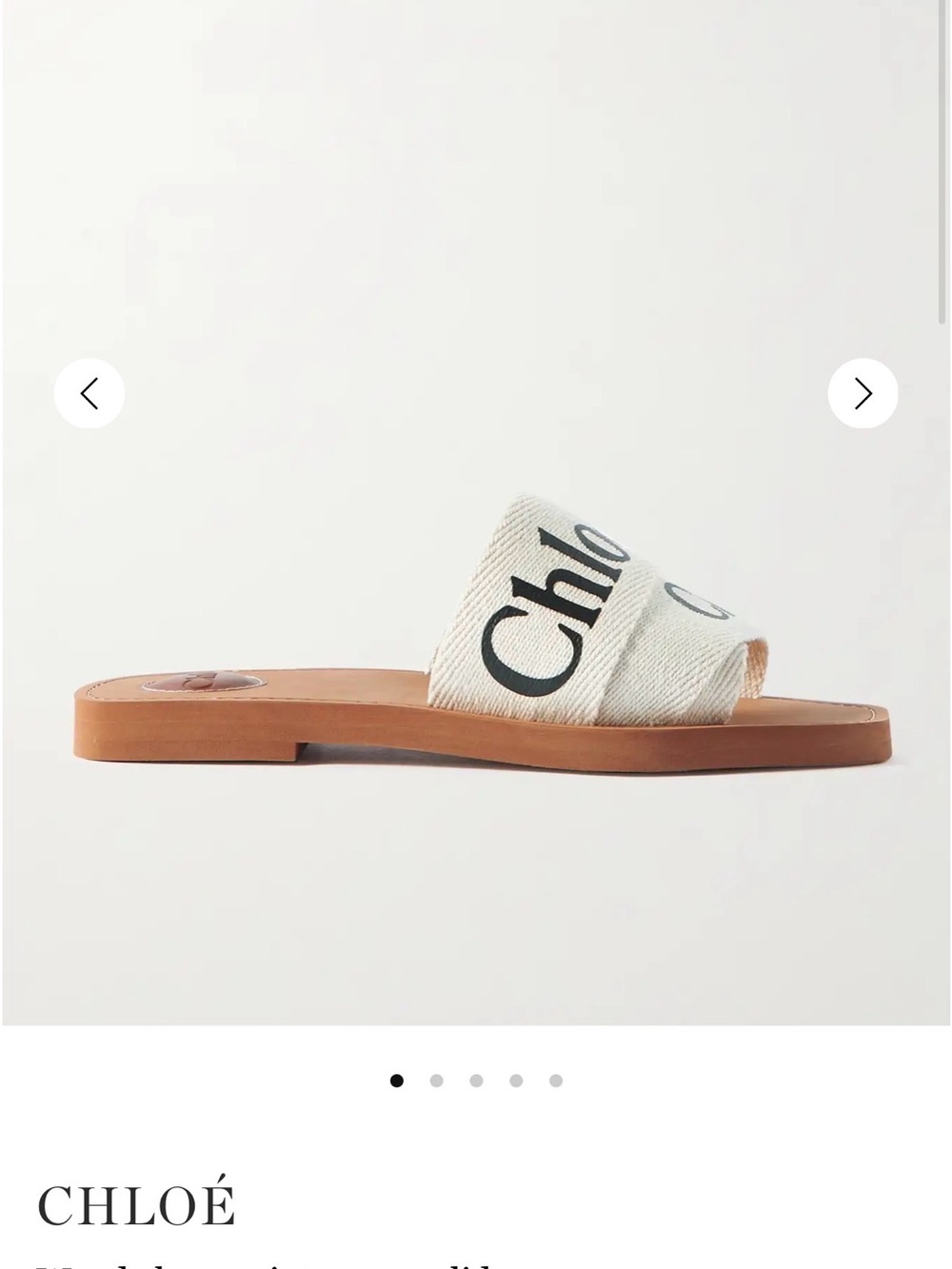 CHLOE woody canvas slides